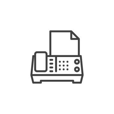 Fax machine line icon. linear style sign for mobile concept and web design. Office fax outline vector icon. Symbol, logo illustration. Vector graphics