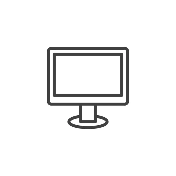 Computer Monitor Lijn Icoon Lineair Stijlteken Voor Mobiel Concept Webdesign — Stockvector
