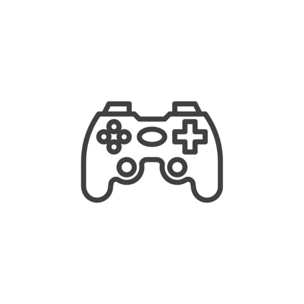 ゲームパッドのラインアイコン モバイルコンセプトとウェブデザインのためのリニアスタイルのサイン ビデオゲームコントローラーアウトラインベクトルアイコン シンボル ロゴイラスト ベクトルグラフィックス — ストックベクタ