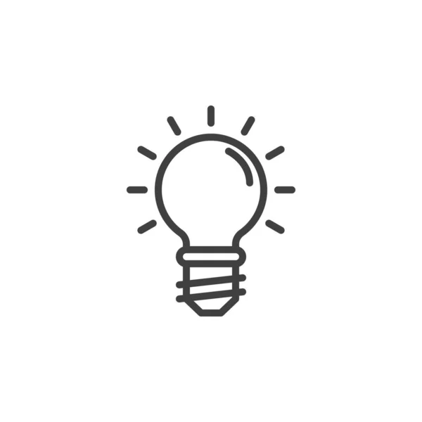 電球のアイコン モバイルコンセプトとウェブデザインのためのリニアスタイルのサイン ランプアウトラインベクトルアイコン シンボル ロゴイラスト ベクトルグラフィックス — ストックベクタ