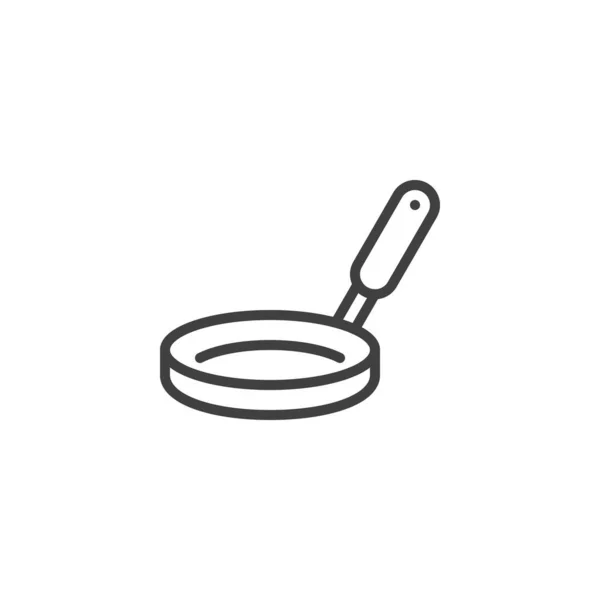 烤平底锅图标 移动概念和网页设计的线性风格标志 烹饪盘轮廓矢量图标 标识插图 矢量图形 — 图库矢量图片