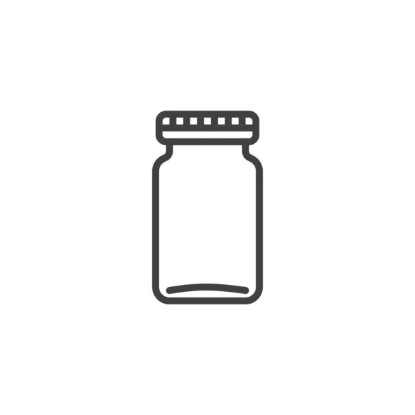 ガラス瓶のラインアイコン モバイルコンセプトとウェブデザインのためのリニアスタイルのサイン キッチンジャーの輪郭ベクトルアイコン シンボル ロゴイラスト ベクトルグラフィックス — ストックベクタ