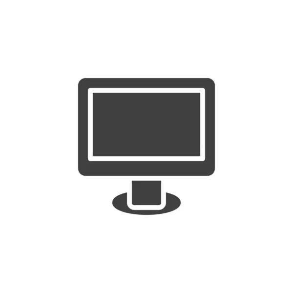 Ikona Vektoru Monitoru Počítače Vyplněný Plochý Znak Pro Mobilní Koncept — Stockový vektor