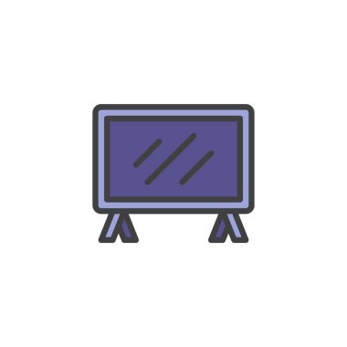 Televizyon, televizyon doldurulmuş ana hat simgesi, çizgi vektör işareti, beyaz üzerine izole edilmiş doğrusal renkli resim. Sembol, logo çizimi. Vektör grafikleri