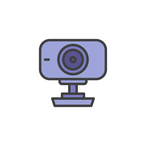 Webcamera Gevuld Outline Icoon Lijn Vector Teken Lineair Kleurrijk Pictogram — Stockvector