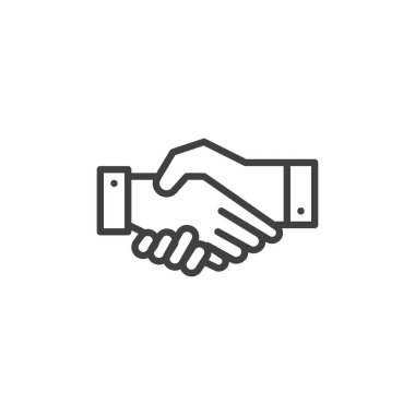 Partnership handshake line icon. linear style sign for mobile concept and web design. Deal, agreement outline vector icon. Symbol, logo illustration. Vector graphics