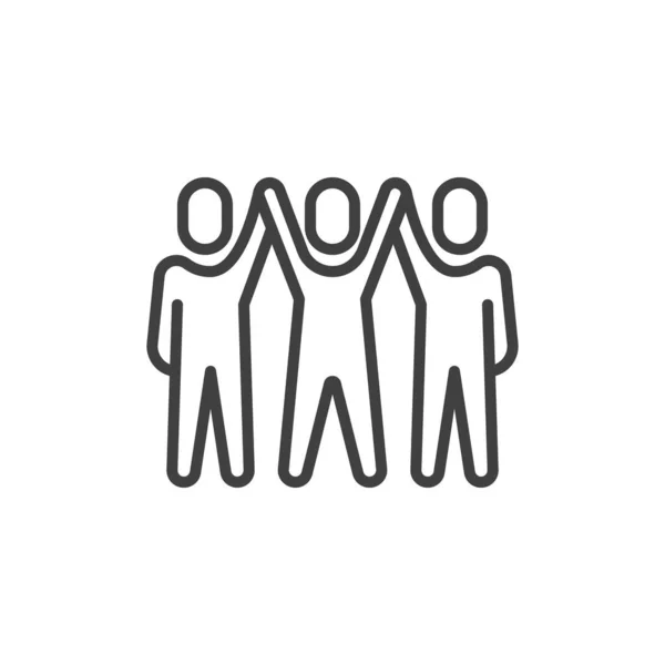 チームワークグループのアイコン モバイルコンセプトとウェブデザインのためのリニアスタイルのサイン チーム アウトライン ベクトル アイコン シンボル ロゴイラスト ベクトルグラフィックス — ストックベクタ