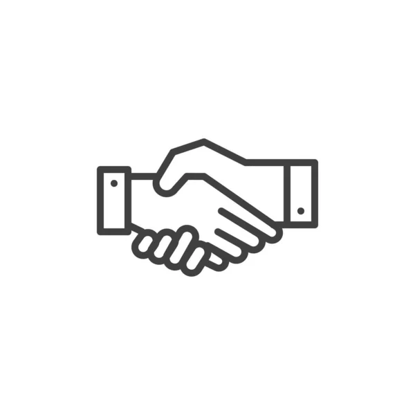 Partnership Handshake Line Icon Linear Style Sign Mobile Concept Web — 스톡 벡터