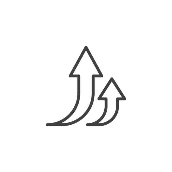 Δύο Βέλη Επάνω Εικονίδιο Γραμμή Γραμμικό Στύλ Για Mobile Concept — Διανυσματικό Αρχείο