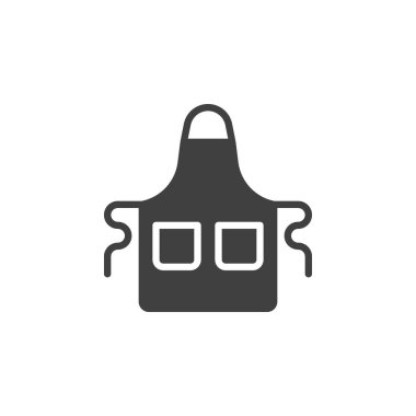 Önlük vektör simgesi. Mobil konsept ve web tasarımı için düz tabela. Cep kabartma ikonlu önlük. Sembol, logo çizimi. Vektör grafikleri
