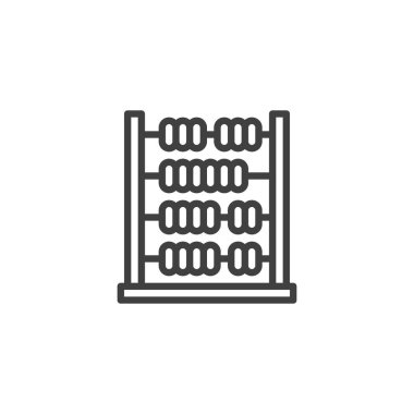 Abaküs çizgisi simgesi. Mobil konsept ve web tasarımı için doğrusal biçim işareti. Abaküs taslağı vektör simgesi. Sembol, logo çizimi. Vektör grafikleri