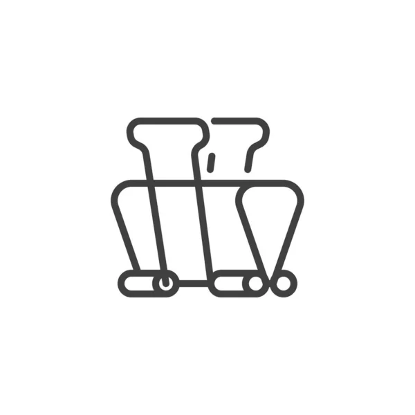 Papierbinderzeilen Symbol Lineares Stilschild Für Mobiles Konzept Und Webdesign Büroklammer — Stockvektor