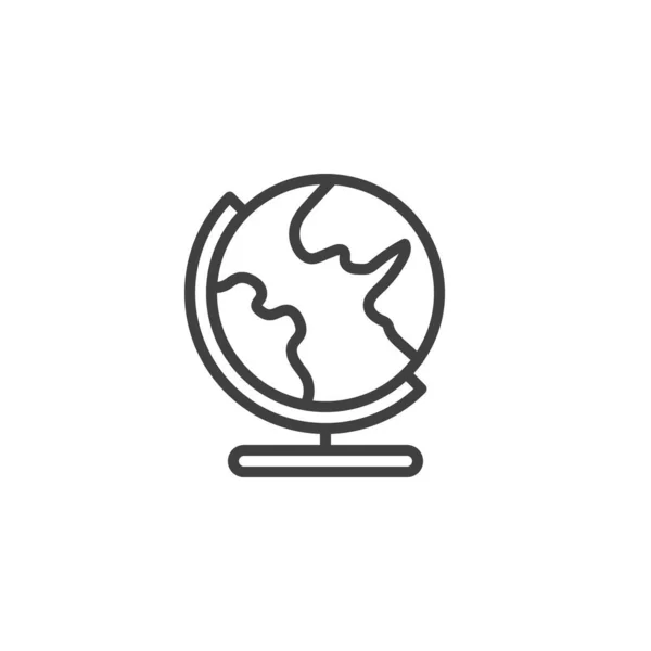 Icône Ligne Globe Terrestre Signe Style Linéaire Pour Concept Mobile — Image vectorielle