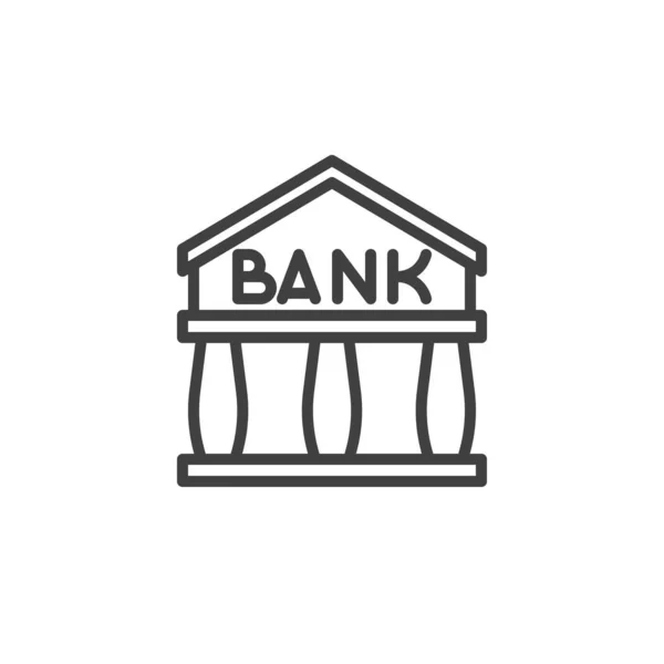 Icône Ligne Construction Bancaire Signe Style Linéaire Pour Concept Mobile — Image vectorielle