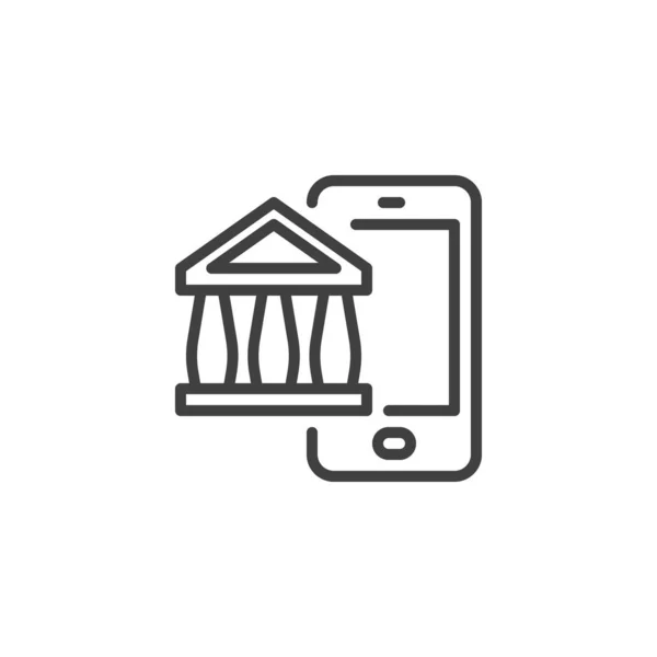Εικονίδιο Κινητής Τραπεζικής Γραμμής Γραμμικό Στύλ Για Mobile Concept Και — Διανυσματικό Αρχείο