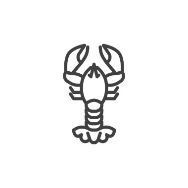 Kerevit hattı ikonu. Mobil konsept ve web tasarımı için doğrusal biçim işareti. Kerevit ıstakozunun ana hatları vektör ikonu. Sembol, logo çizimi. Vektör grafikleri