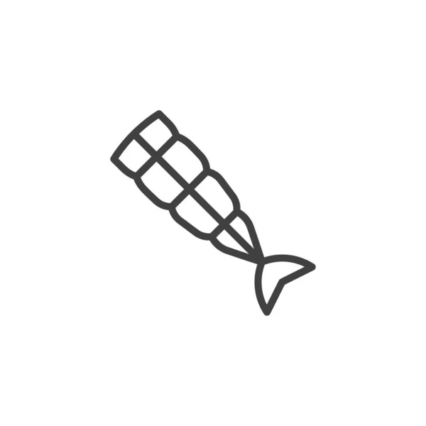 Значок Копченої Риби Знак Лінійного Стилю Мобільної Концепції Веб Дизайну — стоковий вектор
