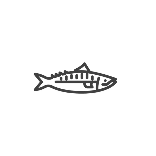 Ikona Sardynki Liniowy Znak Stylu Dla Mobilnej Koncepcji Projektowania Stron — Wektor stockowy