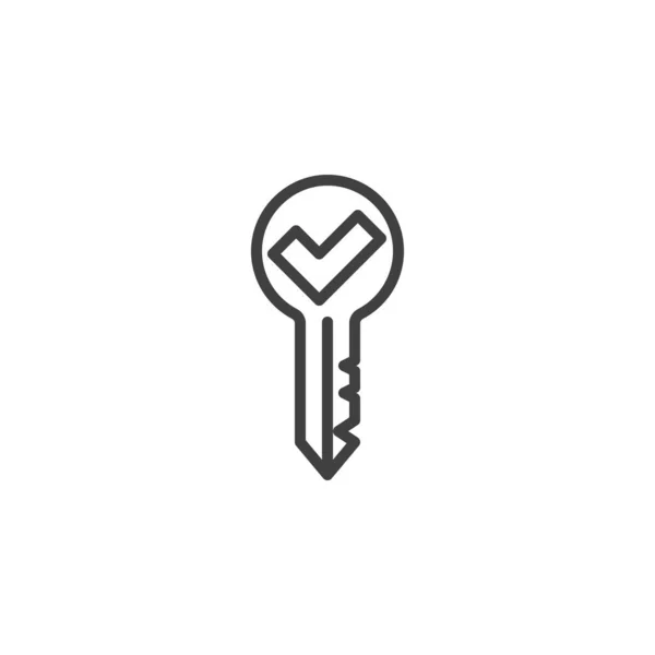 Passwort Schlüssel Geschützte Zeilensymbol Lineares Stilschild Für Mobiles Konzept Und — Stockvektor