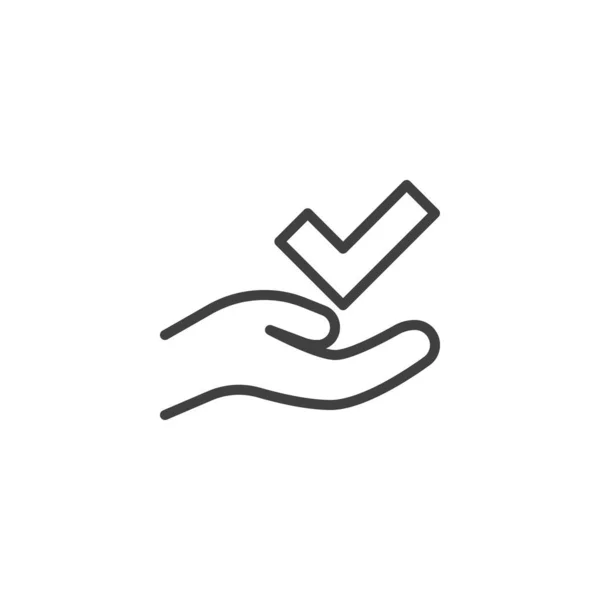 Geprüftes Genehmigtes Zeilensymbol Lineares Stilschild Für Mobiles Konzept Und Webdesign — Stockvektor
