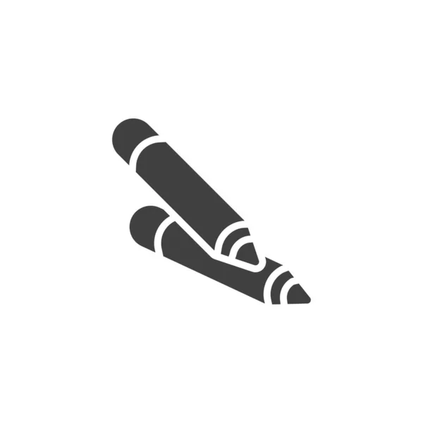 两个铅笔矢量图标 填写了移动概念和网页设计的平面标志 蜡笔画图标 标识插图 矢量图形 — 图库矢量图片