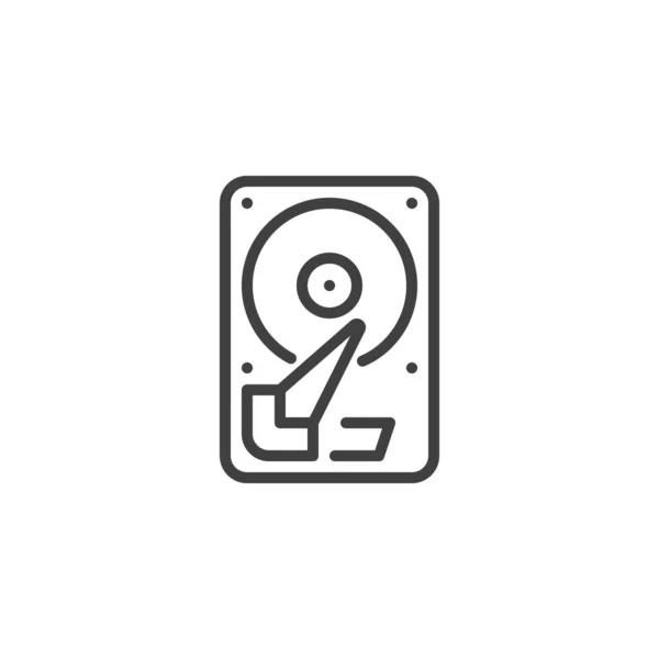 Ikon Garis Cakram Keras Tanda Gaya Linier Untuk Konsep Mobile - Stok Vektor