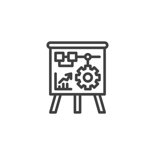 Ikona Biznesplanu Liniowy Znak Stylu Dla Mobilnej Koncepcji Projektowania Stron — Wektor stockowy