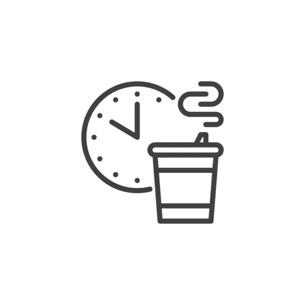 Koffie Pauze Tijdlijn Pictogram Lineair Stijlteken Voor Mobiel Concept Webdesign — Stockvector