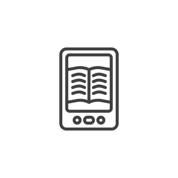 Ebook Reader Line Icon Linear Style Sign Mobile Concept Web — Stock Vector