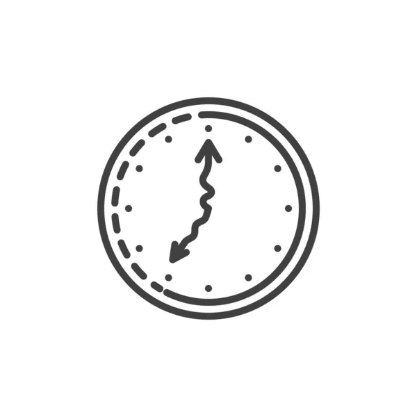 弹性时间线图标 移动概念和网页设计的线性风格标志 截止期时钟轮廓矢量图标 标识插图 矢量图形 — 图库矢量图片