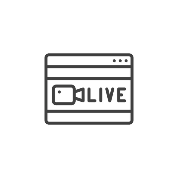 Live Streaming Line Icon Lineares Stilschild Für Mobiles Konzept Und — Stockvektor