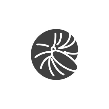 Salyangoz kabuğu vektör simgesi. Mobil konsept ve web tasarımı için düz tabela. Salyangoz deniz ürünleri kabartma simgesi. Sembol, logo çizimi. Vektör grafikleri