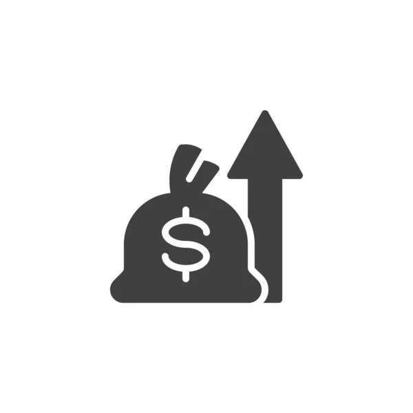 Valor Dólar Aumentar Icono Vector Signo Plano Lleno Para Concepto — Vector de stock