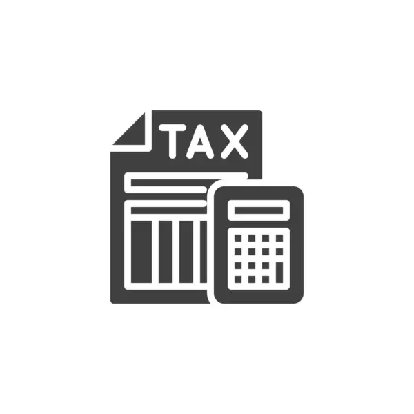 Векторний Значок Податкового Калькулятора Заповнений Плоский Знак Мобільної Концепції Веб — стоковий вектор