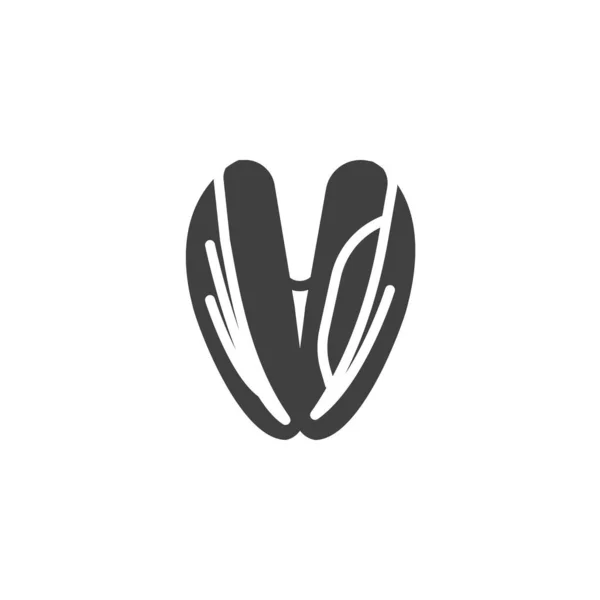 Значок Вектора Раковины Мидии Заполненный Плоский Знак Мобильной Концепции Веб — стоковый вектор