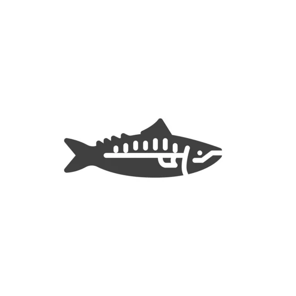 Ikona Wektora Sardynki Wypełnione Płaski Znak Dla Koncepcji Mobilnej Projektowania — Wektor stockowy