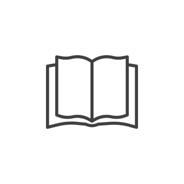 Boş kitap sayfaları satır simgesi. Mobil konsept ve web tasarımı için doğrusal biçim işareti. Kitap sayfaları ana vektör simgesini açın. Sembol, logo çizimi. Vektör grafikleri