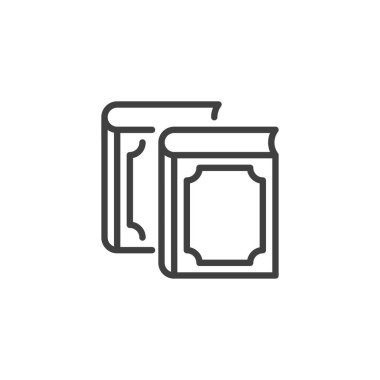 Kur 'an-ı Kerim ikonu. Mobil konsept ve web tasarımı için doğrusal biçim işareti. Kutsal Kuran ana hatları vektör simgesi. Sembol, logo çizimi. Vektör grafikleri