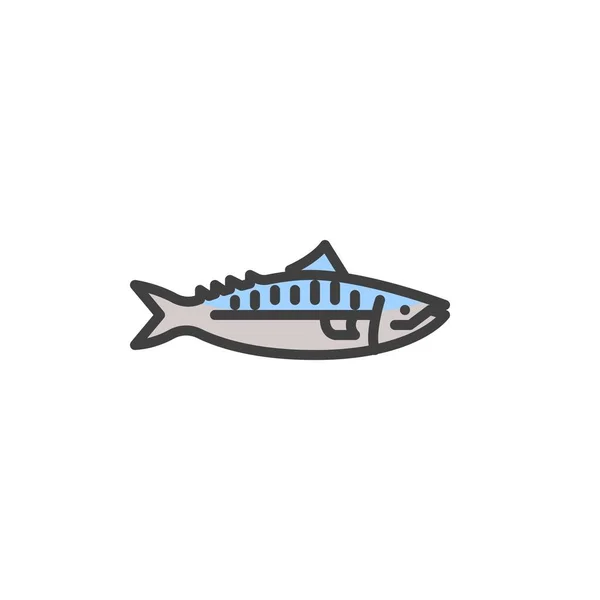 Ryby Sardynki Wypełnione Ikoną Zarysu Znak Wektora Linii Liniowy Kolorowy — Wektor stockowy