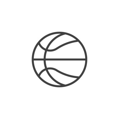Basketbol sahası ikonu. Mobil konsept ve web tasarımı için doğrusal biçim işareti. Basketbol sporu ana hatları vektör ikonu. Sembol, logo çizimi. Vektör grafikleri