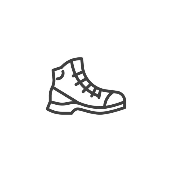 Значок Линии Походных Ботинок Знак Стиля Мобильной Концепции Веб Дизайна — стоковый вектор