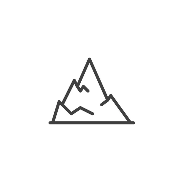 山岳線のアイコン モバイルコンセプトとウェブデザインのためのリニアスタイルのサイン 山の輪郭ベクトルアイコン シンボル ロゴイラスト ベクトルグラフィックス — ストックベクタ