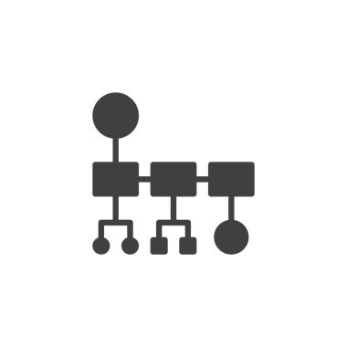 Akış şeması vektör simgesi. Mobil konsept ve web tasarımı için düz tabela. Akış şeması şekil simgesi. Sembol, logo çizimi. Vektör grafikleri