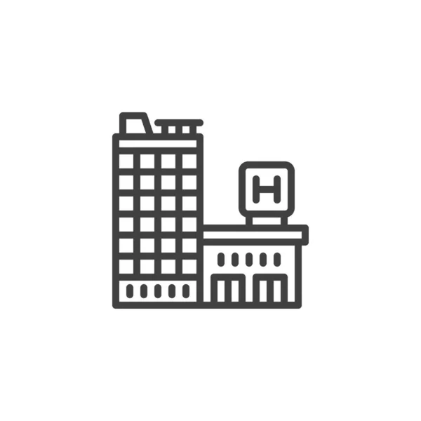 Ikone Des Krankenhausbaus Lineares Stilschild Für Mobiles Konzept Und Webdesign — Stockvektor
