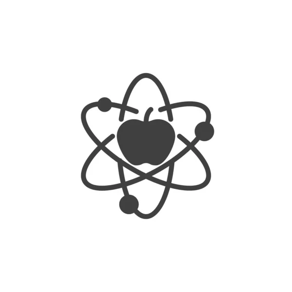 Atom Ikona Wektora Jabłka Wypełnione Płaski Znak Dla Koncepcji Mobilnej — Wektor stockowy