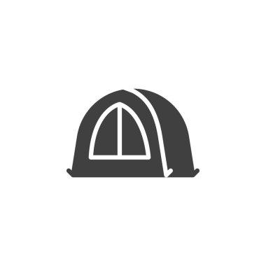 Kamp çadırı vektör simgesi. Mobil konsept ve web tasarımı için düz tabela. Çadır kabartma simgesi. Sembol, logo çizimi. Vektör grafikleri