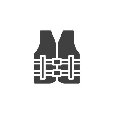 Can yeleği vektör simgesi. Mobil konsept ve web tasarımı için düz tabela. Güvenlik yeleği sembolü. Sembol, logo çizimi. Vektör grafikleri