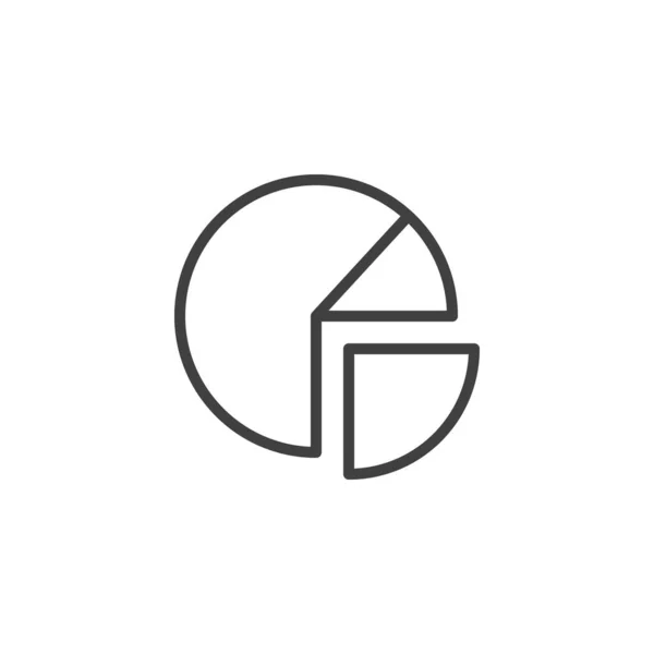 Icono Línea Diagrama Gráfico Pastel Signo Estilo Lineal Para Concepto — Vector de stock