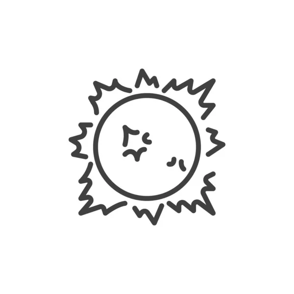 太陽惑星ラインアイコン モバイルコンセプトとWebデザインのリニアスタイルサイン 太陽星のアウトラインベクトルアイコン シンボル ロゴイラスト ベクトルグラフィックス — ストックベクタ