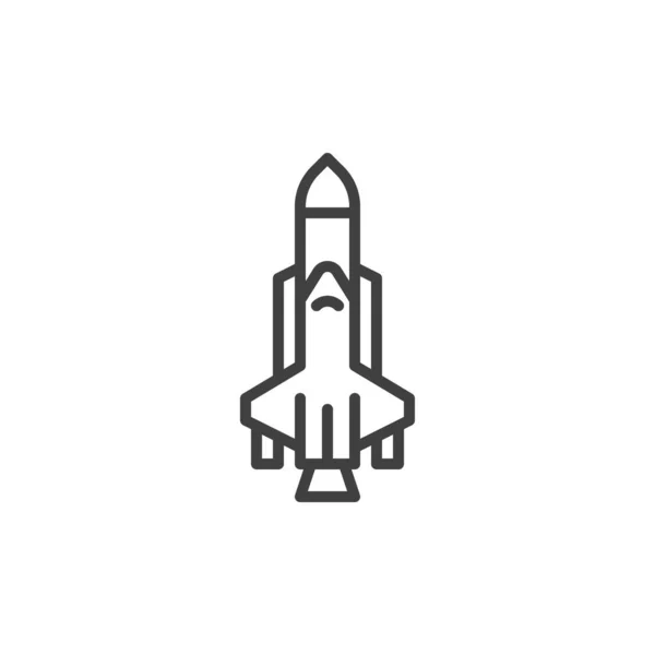 Ikona Rakiety Kosmicznej Liniowy Znak Stylu Dla Mobilnej Koncepcji Projektowania — Wektor stockowy